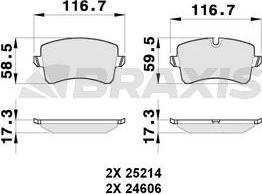 Braxis AB0262 - Bremžu uzliku kompl., Disku bremzes autospares.lv