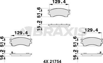 Braxis AB0267 - Brake Pad Set, disc brake www.autospares.lv