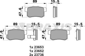 Braxis AB0205 - Brake Pad Set, disc brake www.autospares.lv