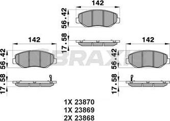 Braxis AB0203 - Brake Pad Set, disc brake www.autospares.lv