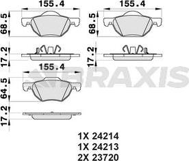 Braxis AB0202 - Bremžu uzliku kompl., Disku bremzes www.autospares.lv