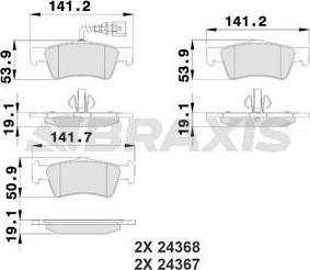 Braxis AB0210 - Brake Pad Set, disc brake www.autospares.lv