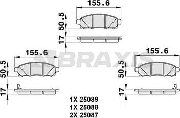 Braxis AB0284 - Bremžu uzliku kompl., Disku bremzes www.autospares.lv