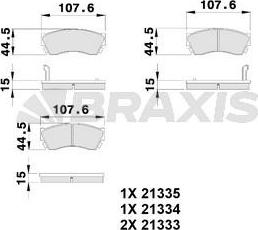 Braxis AB0239 - Brake Pad Set, disc brake www.autospares.lv