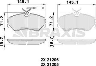 Braxis AB0235 - Bremžu uzliku kompl., Disku bremzes www.autospares.lv