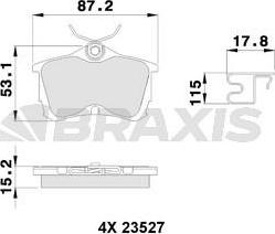 Braxis AB0231 - Brake Pad Set, disc brake www.autospares.lv