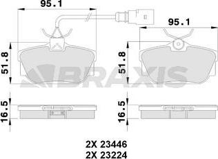 Braxis AB0229 - Bremžu uzliku kompl., Disku bremzes autospares.lv