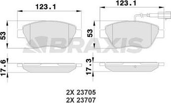 Braxis AB0228 - Bremžu uzliku kompl., Disku bremzes autospares.lv