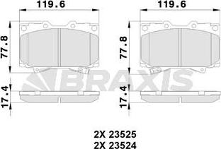 Braxis AB0227 - Bremžu uzliku kompl., Disku bremzes www.autospares.lv