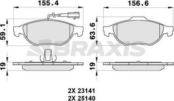 Braxis AB0274 - Brake Pad Set, disc brake www.autospares.lv