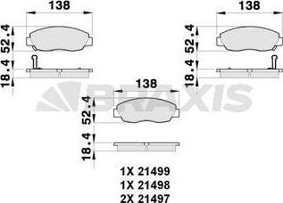 Braxis AB0273 - Bremžu uzliku kompl., Disku bremzes www.autospares.lv