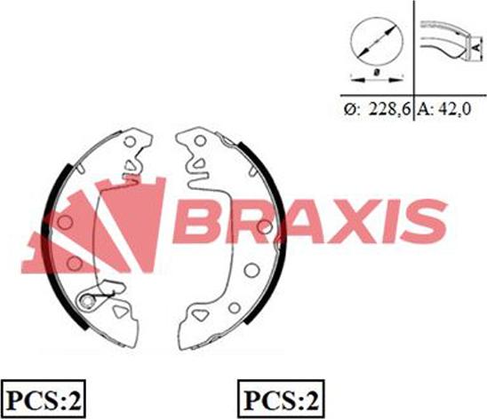 Braxis AC0001 - Bremžu loku komplekts www.autospares.lv