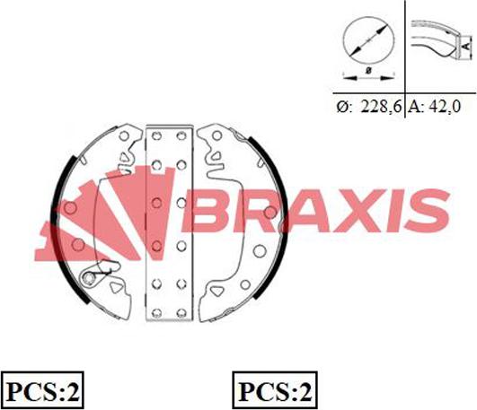 Braxis AC0002 - Bremžu loku komplekts autospares.lv