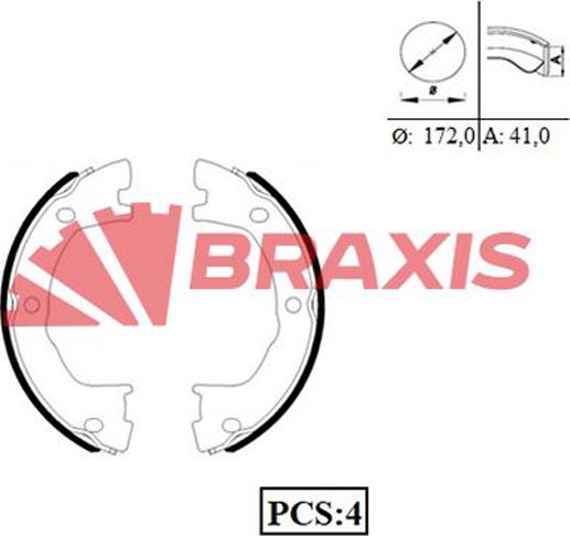 Braxis AC0076 - Bremžu loku kompl., Stāvbremze www.autospares.lv