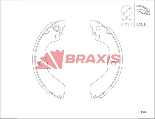 Braxis AC0153 - Bremžu loku komplekts www.autospares.lv