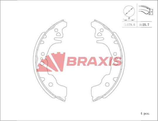 Braxis AC0152 - Bremžu loku komplekts www.autospares.lv