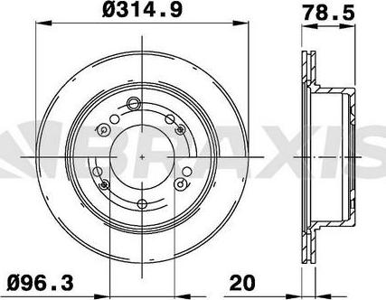 Braxis AD0998 - Bremžu diski www.autospares.lv