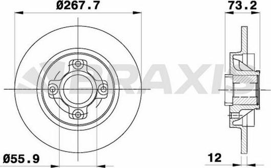 Braxis AD0056 - Bremžu diski www.autospares.lv