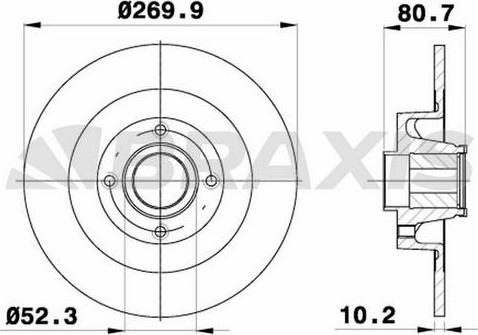 Braxis AD0164 - Bremžu diski autospares.lv