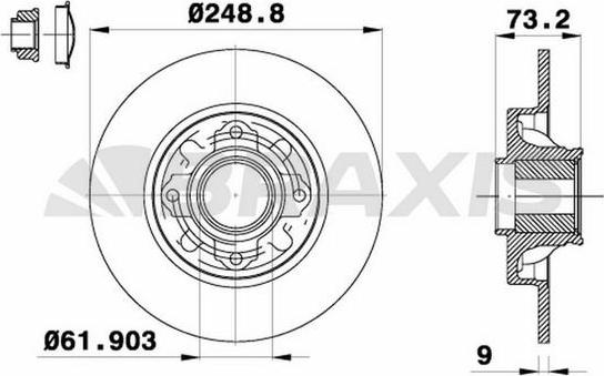 Braxis AD0134 - Brake Disc www.autospares.lv