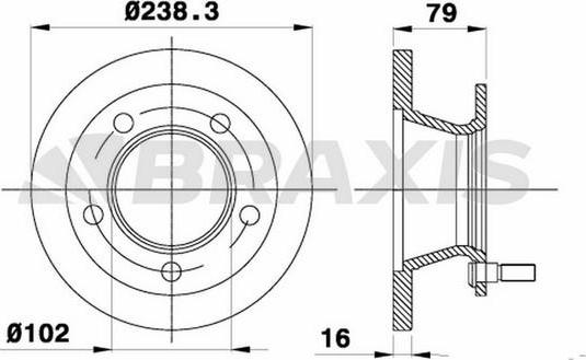 Braxis AD1049 - Bremžu diski www.autospares.lv