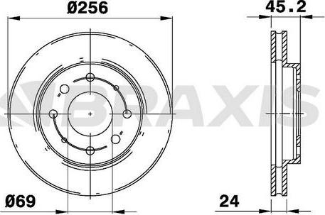 Braxis AE0458 - Тормозной диск www.autospares.lv