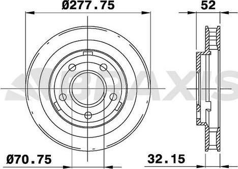 Braxis AE0615 - Тормозной диск www.autospares.lv