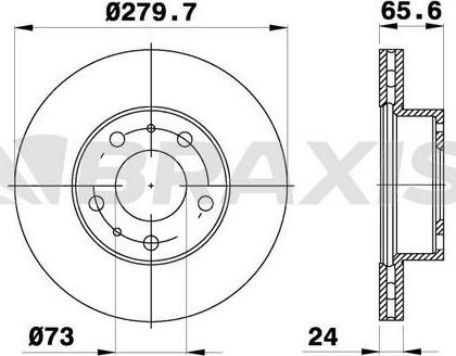 Braxis AE0085 - Brake Disc www.autospares.lv