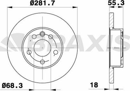 Braxis AE0309 - Тормозной диск www.autospares.lv