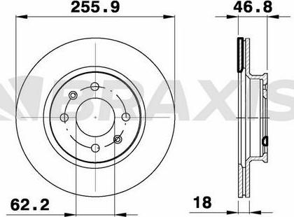 Braxis AE0308 - Bremžu diski www.autospares.lv