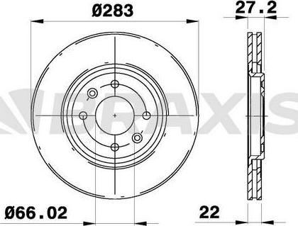 Braxis AE0334 - Тормозной диск www.autospares.lv