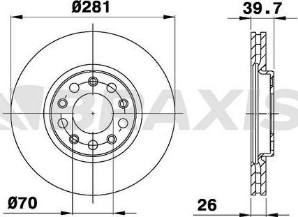 Braxis AE0780 - Brake Disc www.autospares.lv