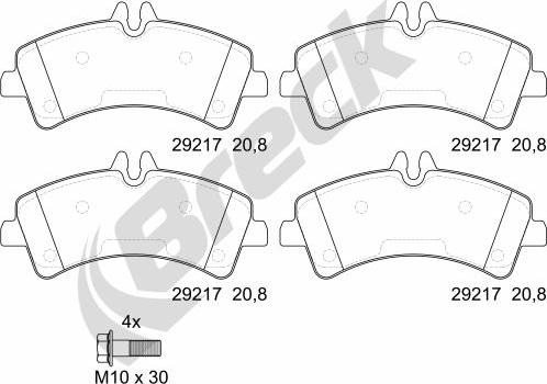 Breck 29217 00 703 00 - Bremžu uzliku kompl., Disku bremzes www.autospares.lv