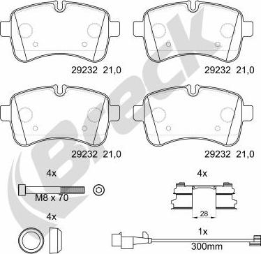 Breck 29232 00 703 00 - Bremžu uzliku kompl., Disku bremzes www.autospares.lv