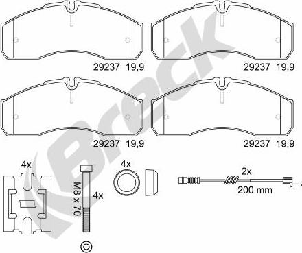 Breck 29237 00 703 10 - Тормозные колодки, дисковые, комплект www.autospares.lv