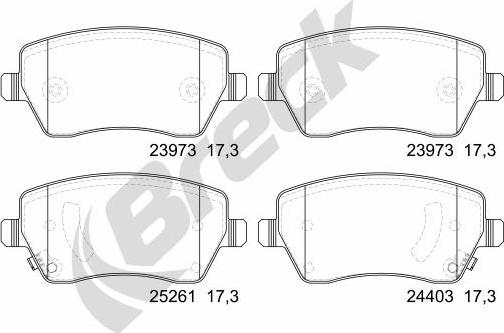 Breck 24403 00 702 00 - Brake Pad Set, disc brake www.autospares.lv