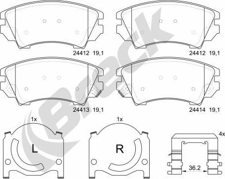 Breck 24412 00 701 10 - Brake Pad Set, disc brake www.autospares.lv