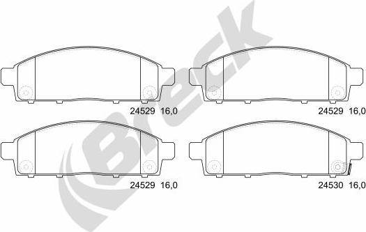 Breck 24529 00 701 10 - Bremžu uzliku kompl., Disku bremzes www.autospares.lv