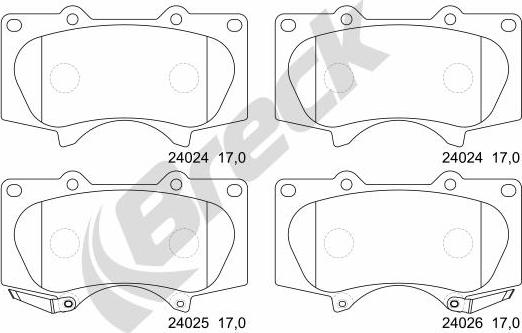 Breck 24024 00 701 10 - Brake Pad Set, disc brake www.autospares.lv