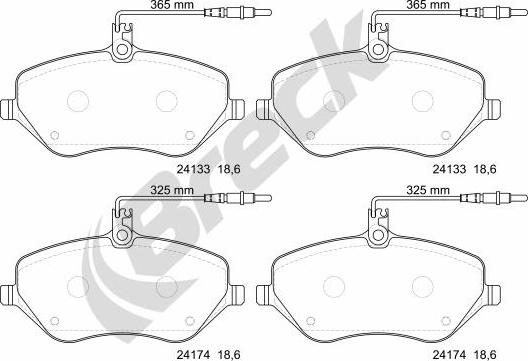 Breck 24133 00 701 10 - Bremžu uzliku kompl., Disku bremzes autospares.lv