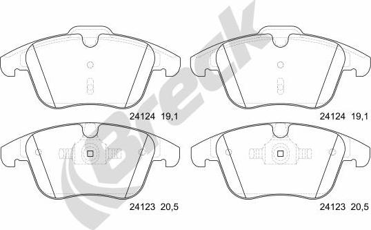 Breck 24123 00 701 00 - Brake Pad Set, disc brake www.autospares.lv