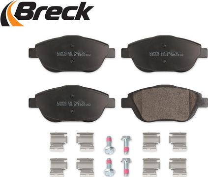 Breck 24883 00 702 00 - Bremžu uzliku kompl., Disku bremzes www.autospares.lv