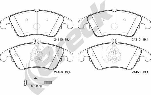 Breck 24310 00 551 00 - Bremžu uzliku kompl., Disku bremzes www.autospares.lv