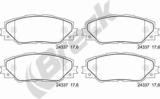 Breck 24337 00 701 00 - Bremžu uzliku kompl., Disku bremzes www.autospares.lv