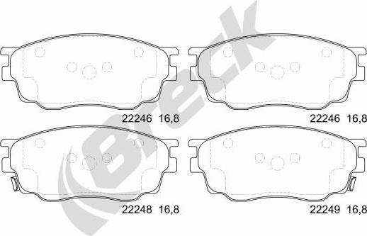 Breck 24246 00 701 10 - Bremžu uzliku kompl., Disku bremzes autospares.lv