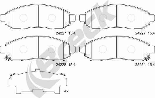 Breck 24227 00 651 00 - Bremžu uzliku kompl., Disku bremzes www.autospares.lv