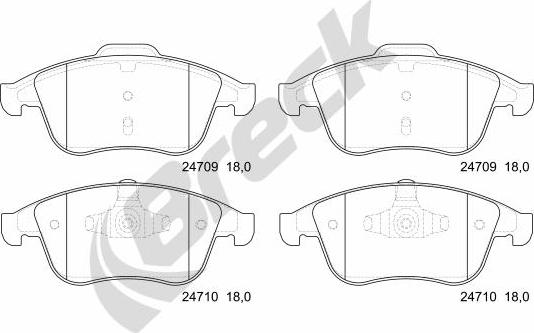 Breck 24709 00 701 00 - Bremžu uzliku kompl., Disku bremzes autospares.lv