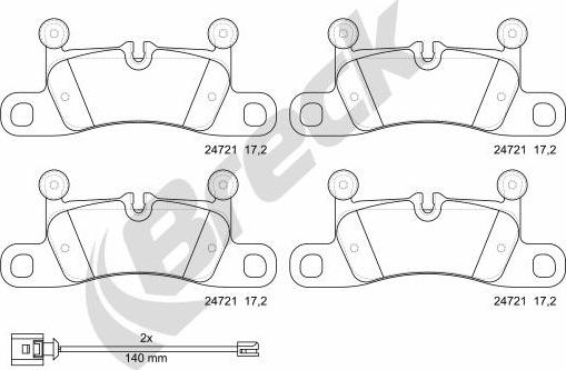 Breck 24721 00 553 00 - Bremžu uzliku kompl., Disku bremzes www.autospares.lv