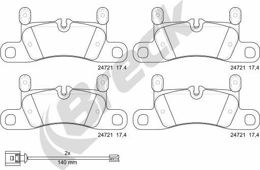 Breck 24721 00 553 10 - Bremžu uzliku kompl., Disku bremzes www.autospares.lv