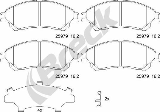 Breck 25979 00 701 00 - Brake Pad Set, disc brake www.autospares.lv